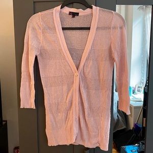 Blush pink lightweight quarter sleeve cardigan